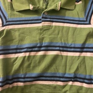 Green and navy blue polo